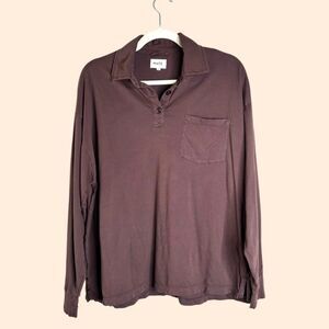 Mate The Label Organic Cotton Polo Tee Brown